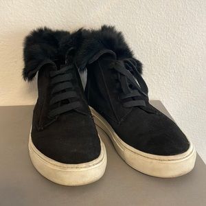 Vince Rabbit Fur Sneakers